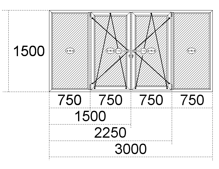 Стандартные окна ПВХ: размеры - высота и ширина Павловский Посад